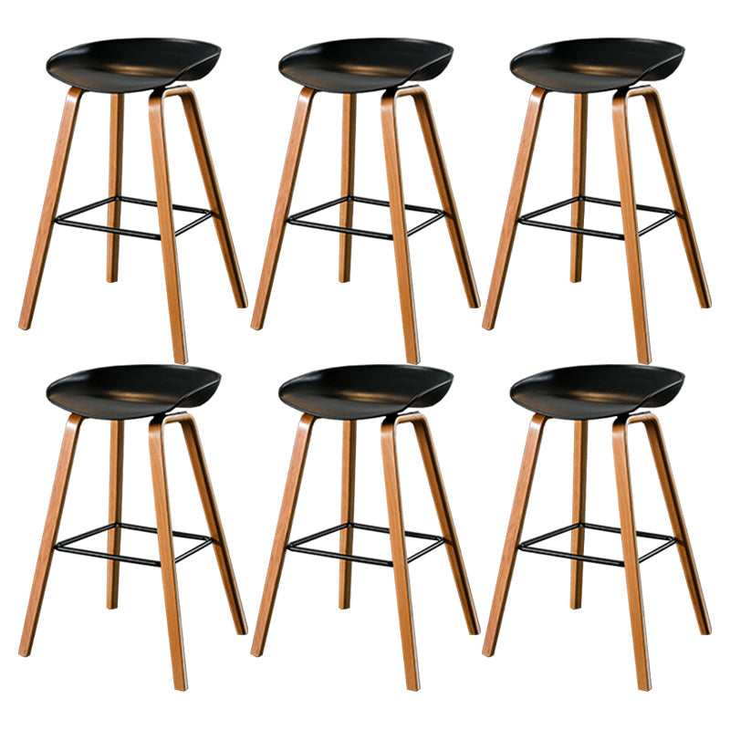 Salon contemporain Jois de bois tabouret de bar arrière basse avec repose-pied