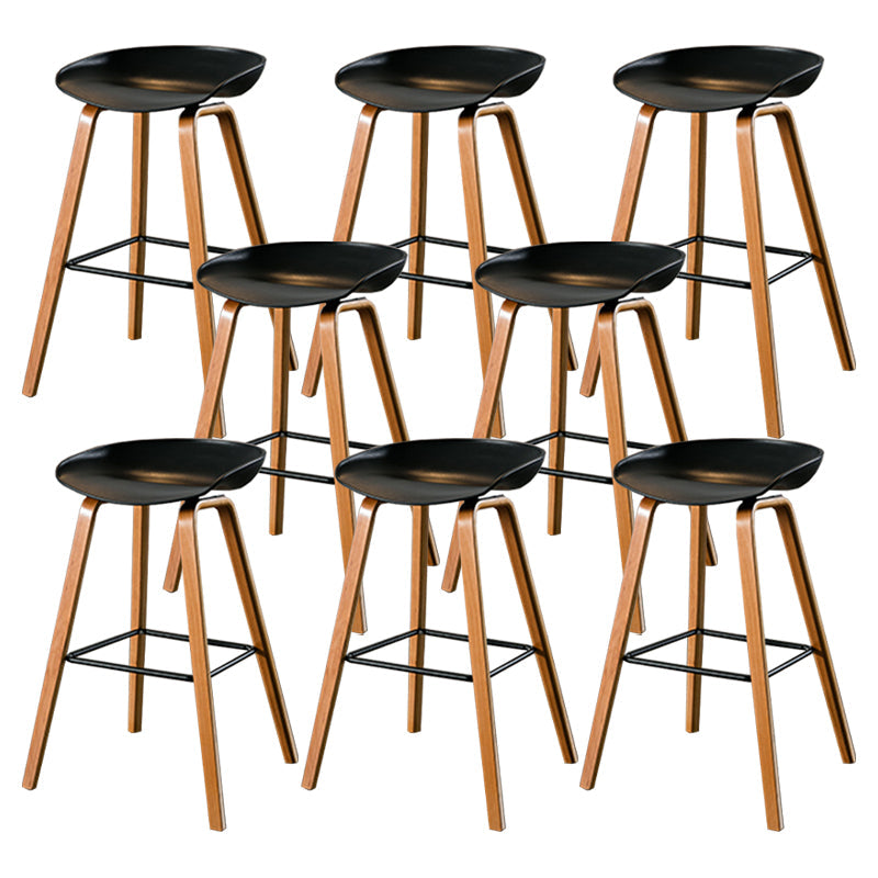 Salon contemporain Jois de bois tabouret de bar arrière basse avec repose-pied
