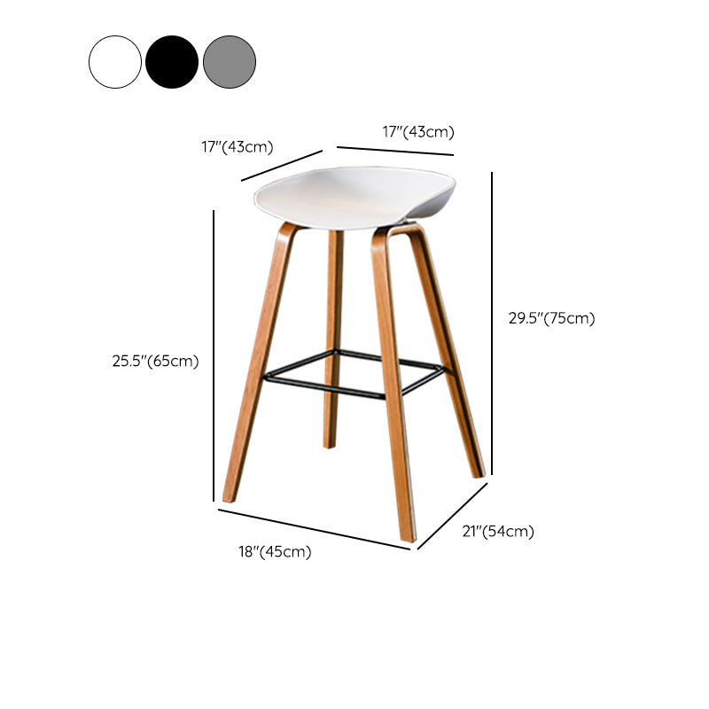 Salon contemporain Jois de bois tabouret de bar arrière basse avec repose-pied
