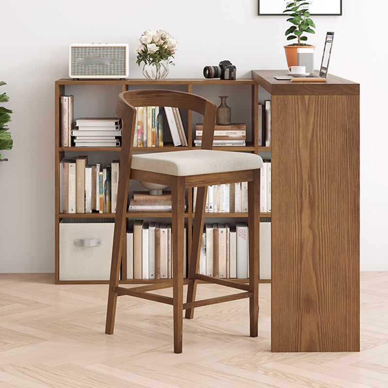 Modern massief hout lage rug tegenhoge ontlasting in bruin en wit