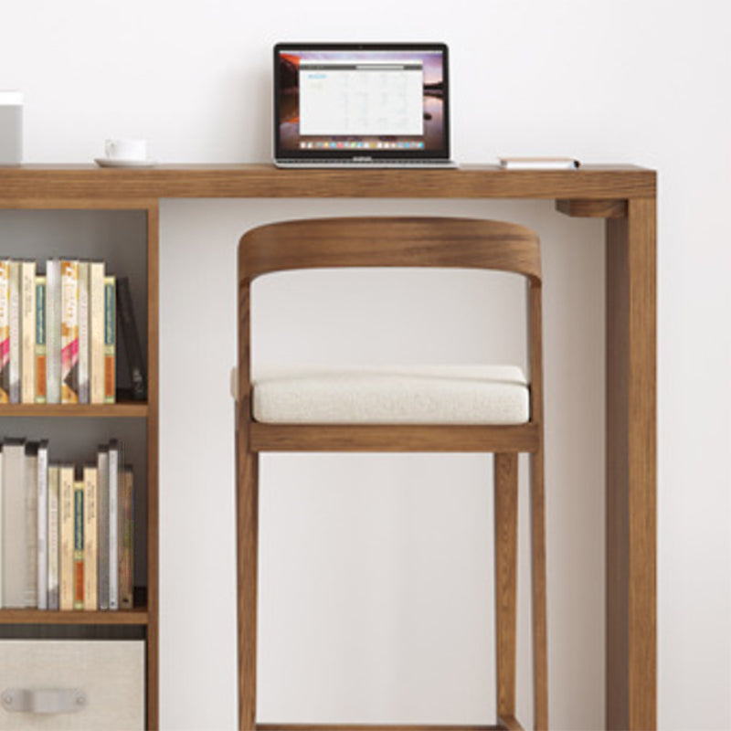 Modern massief hout lage rug tegenhoge ontlasting in bruin en wit