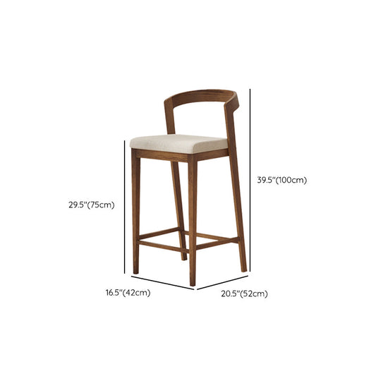 Sgabello moderno in legno in legno massiccio in legno con la schiena in marrone e bianco