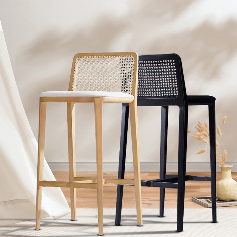 Solid Wood Counter Height Stools with Footrest for Living Room Clearhalo 'Bar Furniture' 'Bar Stools' 'bar_stools' 'furn' 'furn_bar_stools' 'Furniture' 'Kitchen & Dining Furniture' 7673452