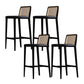 Solid Wood Counter Height Stools with Footrest for Living Room Black 4 Piece Set Clearhalo 'Bar Furniture' 'Bar Stools' 'bar_stools' 'furn' 'furn_bar_stools' 'Furniture' 'Kitchen & Dining Furniture' 7673454