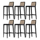 Solid Wood Counter Height Stools with Footrest for Living Room Black 6 Piece Set Clearhalo 'Bar Furniture' 'Bar Stools' 'bar_stools' 'furn' 'furn_bar_stools' 'Furniture' 'Kitchen & Dining Furniture' 7673456