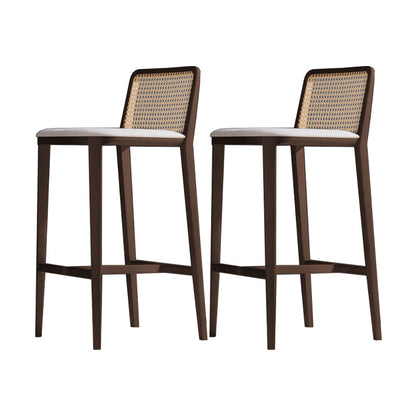 Solid Wood Counter Height Stools with Footrest for Living Room Brown 2 Piece Set Clearhalo 'Bar Furniture' 'Bar Stools' 'bar_stools' 'furn' 'furn_bar_stools' 'Furniture' 'Kitchen & Dining Furniture' 7673461