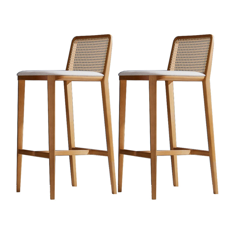 Solid Wood Counter Height Stools with Footrest for Living Room Wood 2 Piece Set Clearhalo 'Bar Furniture' 'Bar Stools' 'bar_stools' 'furn' 'furn_bar_stools' 'Furniture' 'Kitchen & Dining Furniture' 7673468