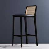 Sgabelli da banco in legno massiccio con poggiapiedi per soggiorno