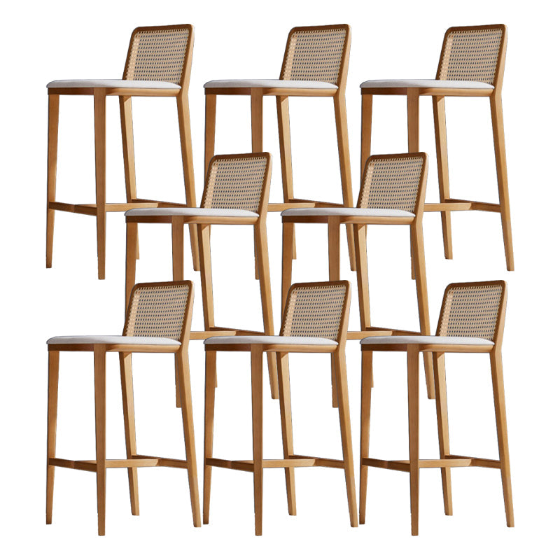 Solid Wood Counter Height Stools with Footrest for Living Room Wood 8 Piece Set Clearhalo 'Bar Furniture' 'Bar Stools' 'bar_stools' 'furn' 'furn_bar_stools' 'Furniture' 'Kitchen & Dining Furniture' 7673473