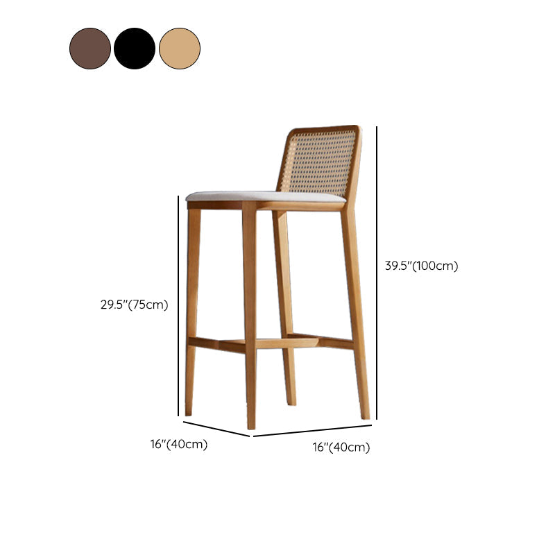 Solid Wood Counter Height Stools with Footrest for Living Room Clearhalo 'Bar Furniture' 'Bar Stools' 'bar_stools' 'furn' 'furn_bar_stools' 'Furniture' 'Kitchen & Dining Furniture' 7673474