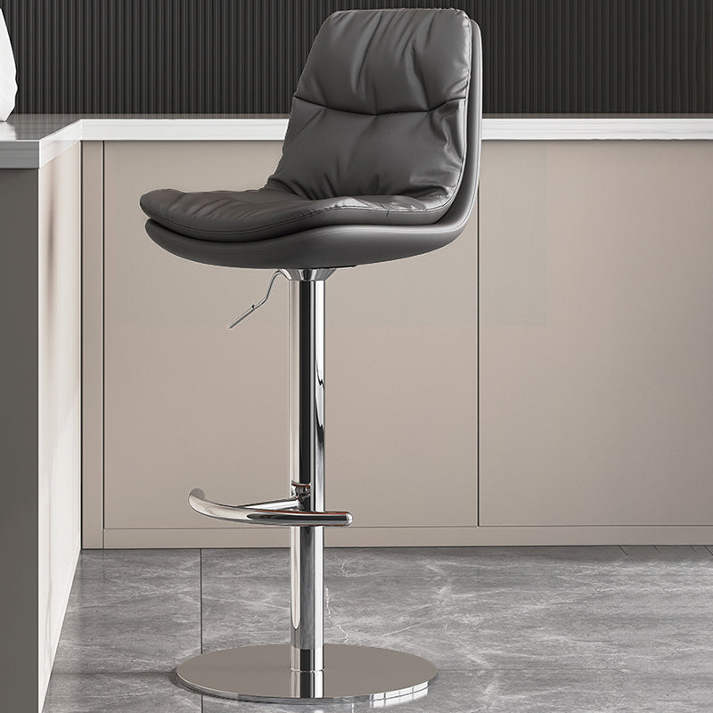 Sgabello da bar imbottito moderno ad altezza regolabile con poggiapiedi