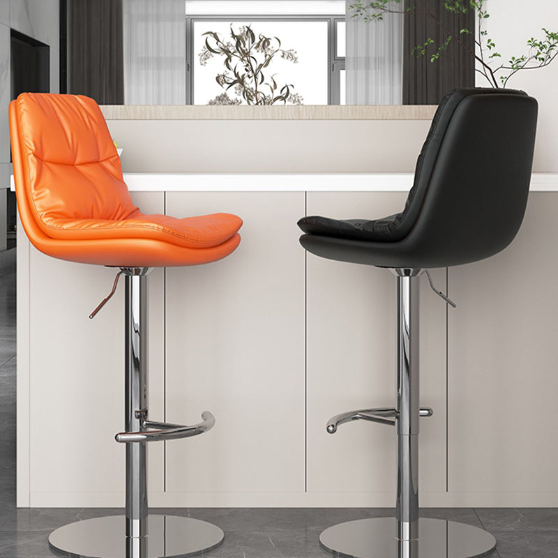 Sgabello da bar imbottito moderno ad altezza regolabile con poggiapiedi