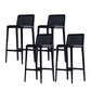 Modern Low Back Solid Wood Counter Height Stools with Footrest