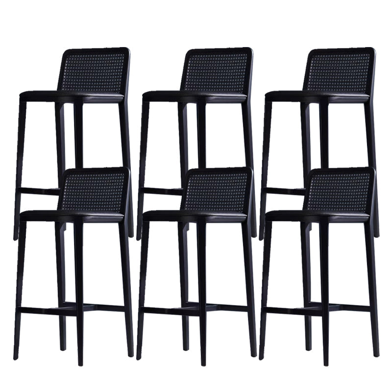 Modern Low Back Solid Wood Counter Height Stools with Footrest