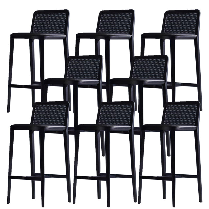 Modern Low Back Solid Wood Counter Height Stools with Footrest