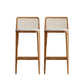 Modern Low Back Solid Wood Counter Height Stools with Footrest