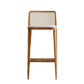 Modern Low Back Solid Wood Counter Height Stools with Footrest