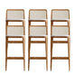 Modern Low Back Solid Wood Counter Height Stools with Footrest