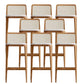 Modern Low Back Solid Wood Counter Height Stools with Footrest