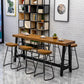 1/4/7 Pieces Modern Rectangle Solid Wood Pub Table with High Stools