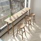 1/4 pièces Table de pub en bois massif rectangle moderne avec tabourets hauts