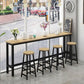 Contemporary Style 1/4/5 Pieces Wood Rectangular Bar Table Set for Indoor