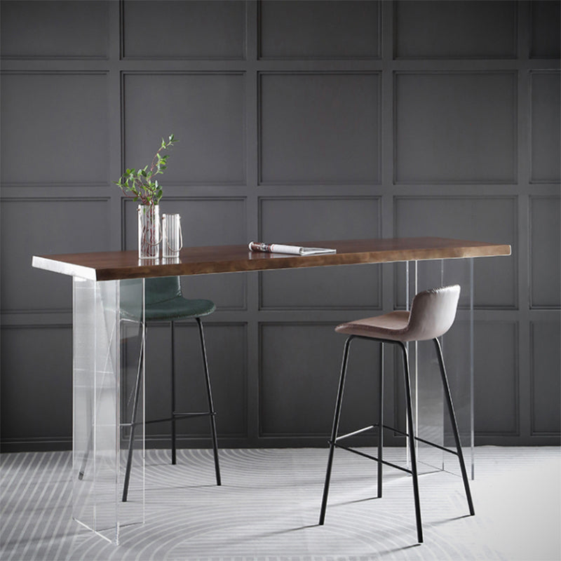 Rechthoekige bartafel van grenenhout met acrylbasis voor woonkamer