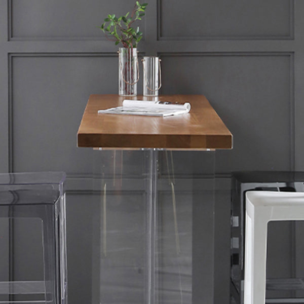 Rechthoekige bartafel van grenenhout met acrylbasis voor woonkamer