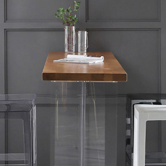 Dennenhout rechthoekige staaftafel met acrylbasis voor woonkamer