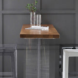 Dennenhout rechthoekige staaftafel met acrylbasis voor woonkamer