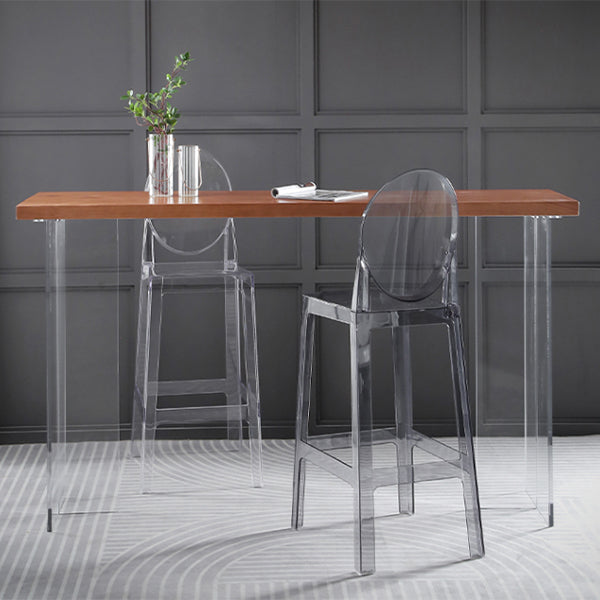 Rechthoekige bartafel van grenenhout met acrylbasis voor woonkamer