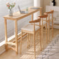 Modern Rubberwood Trestle Base Rectangle Bar Table for Kitchen Dining Room