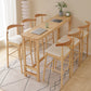 Modern Rubberwood Trestle Base Rectangle Bar Table for Kitchen Dining Room
