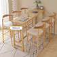 Modern Rubberwood Trestle Base Rectangle Bar Table for Kitchen Dining Room