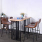 Natural Finish Pine Wood Top Bistro Table with Metal Double Pedestal Clearhalo 'Bar Furniture' 'Bar Tables' 'bar_tables' 'furn' 'furn_bar_tables' 'Furniture' 'Kitchen & Dining Furniture' 7673752