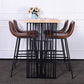 Natural Finish Pine Wood Top Bistro Table with Metal Double Pedestal Clearhalo 'Bar Furniture' 'Bar Tables' 'bar_tables' 'furn' 'furn_bar_tables' 'Furniture' 'Kitchen & Dining Furniture' 7673756