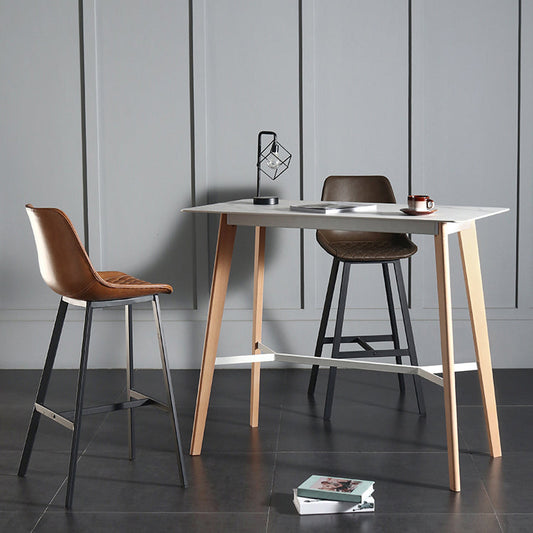 Moderne indoor rechthoekige schroefbar eettafel in steen en hout