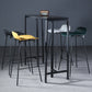 Contemporary Indoor Rectangle Trestle Bar Dining Table with Metal Legs