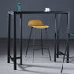 Contemporary Indoor Rectangle Trestle Bar Dining Table with Metal Legs