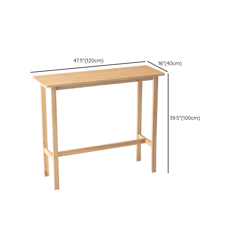 Moderne barkruktafel met houten blad en voetsteun voor binnen