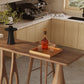 Pine Wood Rectangle Pub Table with Double Pedestal for Living Room
