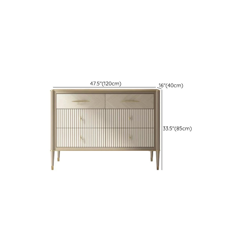 Glam Style Brown Solid Wood Buffet Table 6 Drawer Buffet Sideboard Clearhalo 'buffet_sideboard' 'Buffets & Sideboards' 'furn' 'furn_buffet_sideboard' 'Furniture' 'Kitchen & Dining Furniture' 7673986