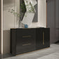 Stegno a buffet in pietra in stile glam Black boxet ingegnerizzato in legno con 3 disegni