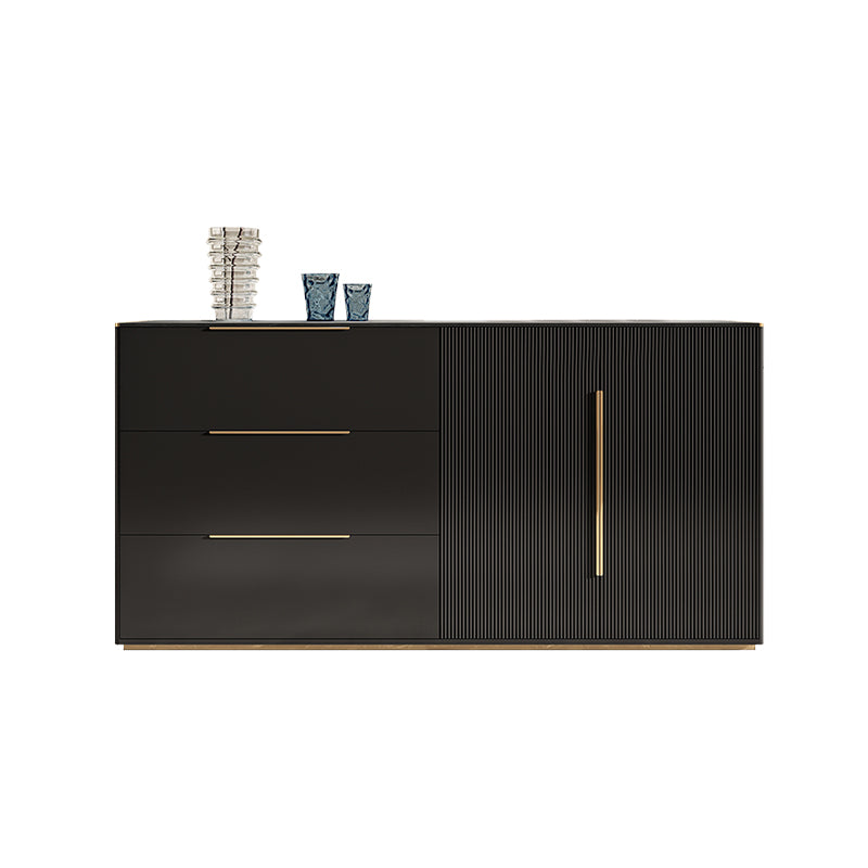 Stegno a buffet in pietra in stile glam Black boxet ingegnerizzato in legno con 3 disegni