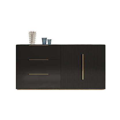 Stegno a buffet in pietra in stile glam Black boxet ingegnerizzato in legno con 3 disegni