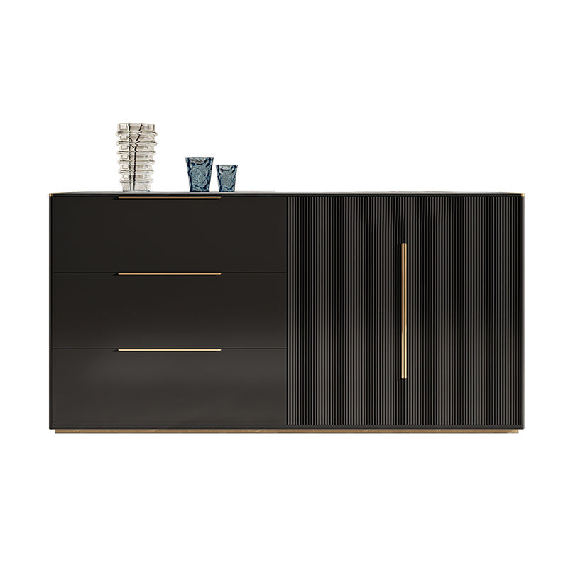 Stegno a buffet in pietra in stile glam Black boxet ingegnerizzato in legno con 3 disegni