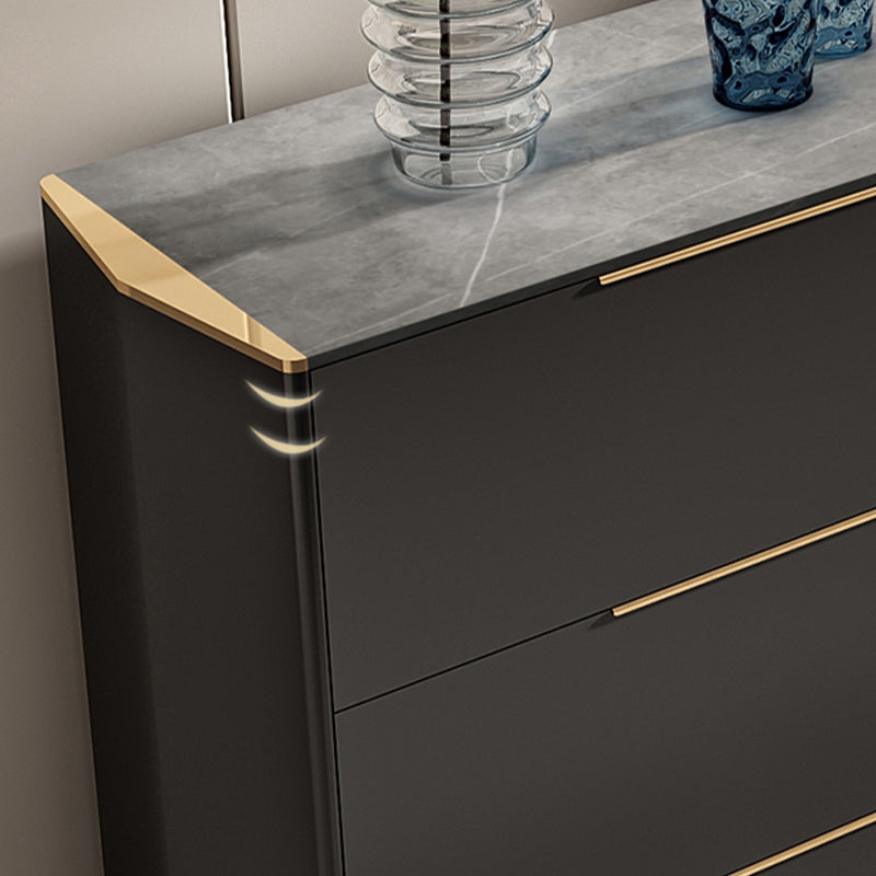 Stegno a buffet in pietra in stile glam Black boxet ingegnerizzato in legno con 3 disegni