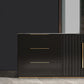 Stegno a buffet in pietra in stile glam Black boxet ingegnerizzato in legno con 3 disegni