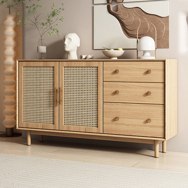 Moderne 3-lads dressoir Pine vaste houten buffetstandaard met 2 deuren