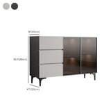 Gabinete moderno de madera de madera de ingeniería 35.4 "H Credenza con luces LED